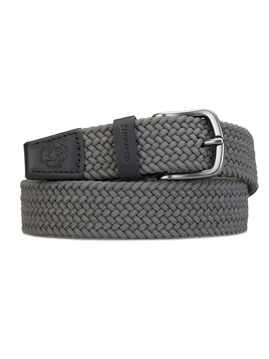 SANTORINI DARK GRAY BRAIDED BELT 