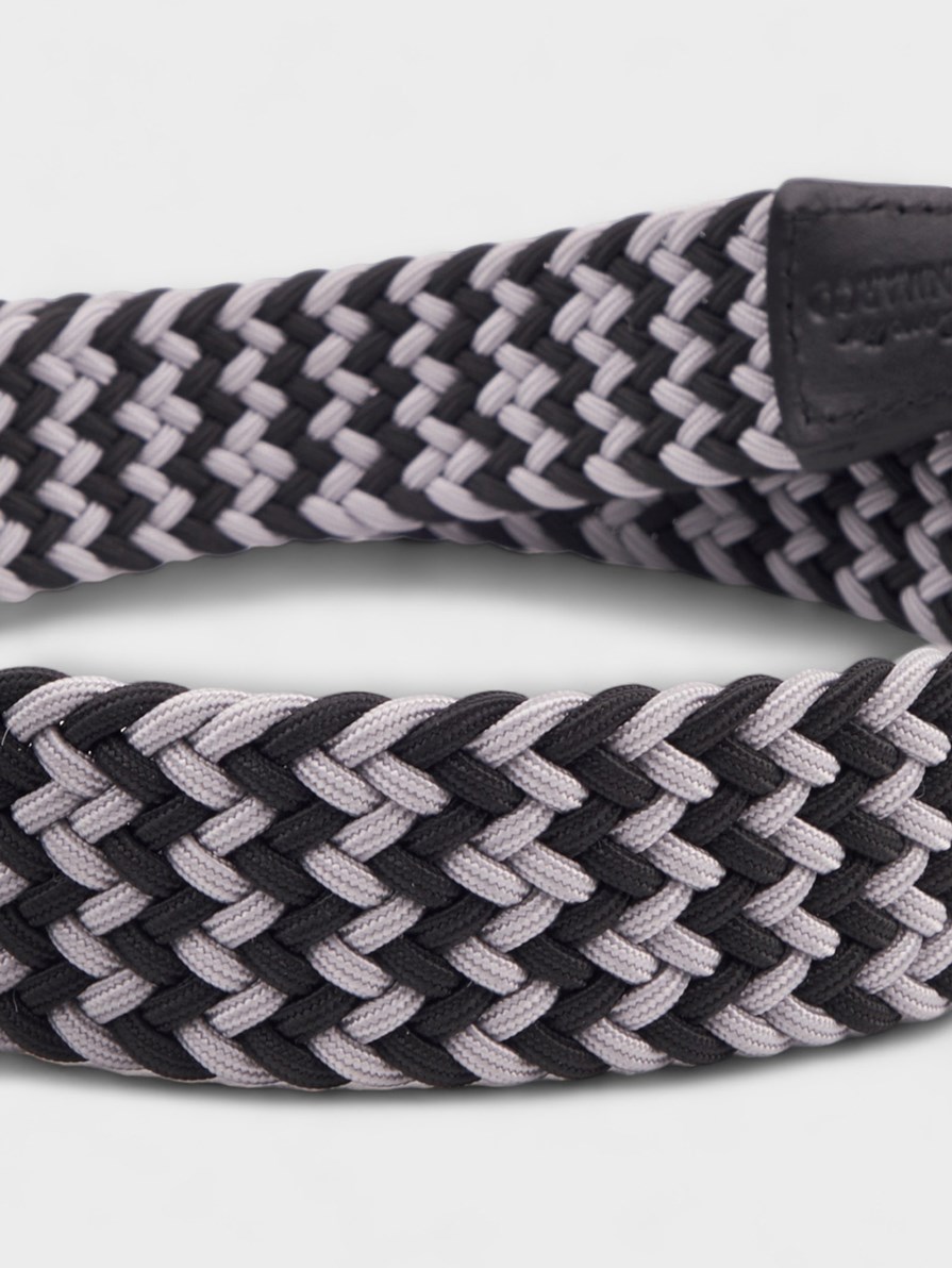 SANTORINI GRAY/BLUE-BLACK BRAIDED BELT 