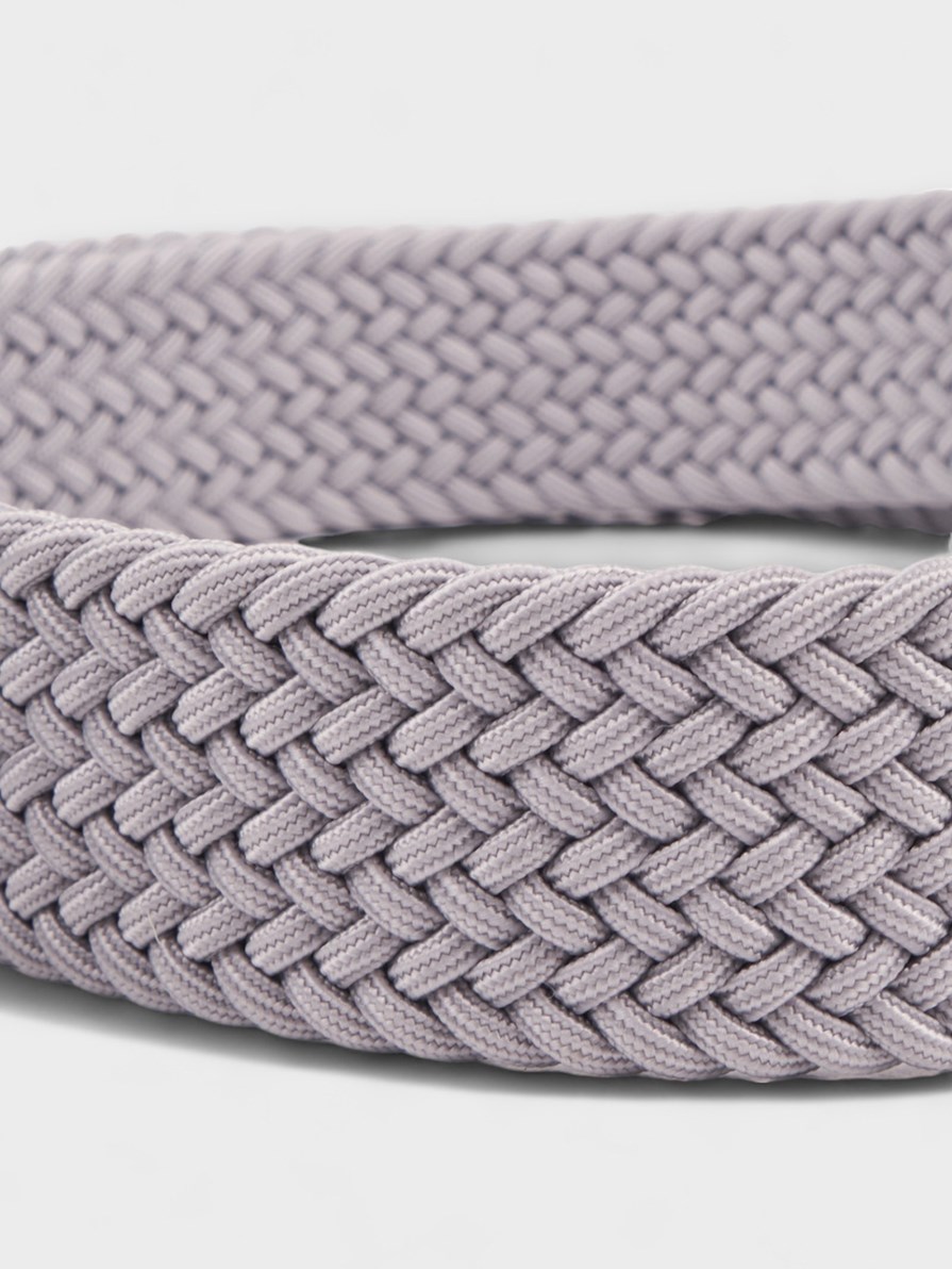 SANTORINI LIGHT GRAY BRAIDED BELT 