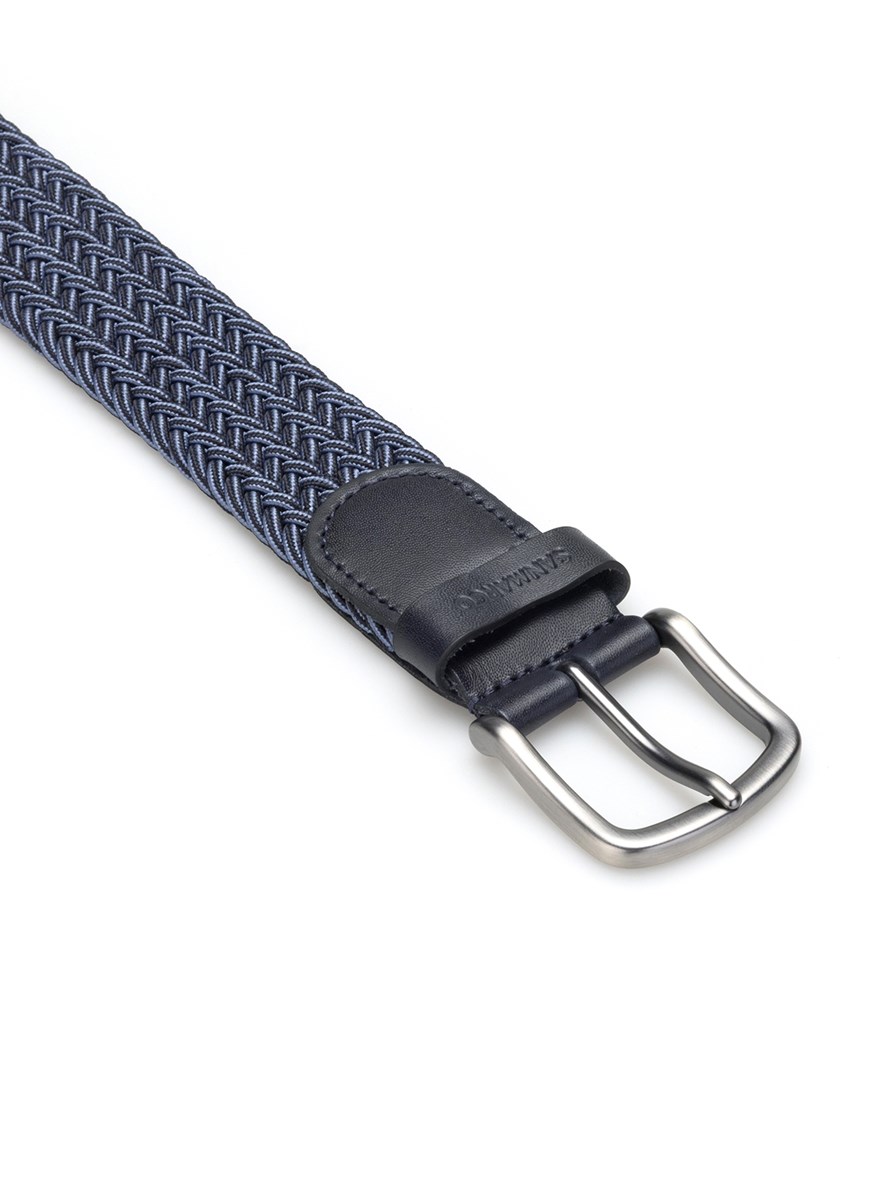 SANTORINI MELANGE BLUE BRAIDED BELT