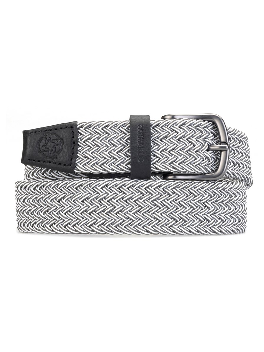 SANTORINI MELANGE GRAY BRAIDED BELT 