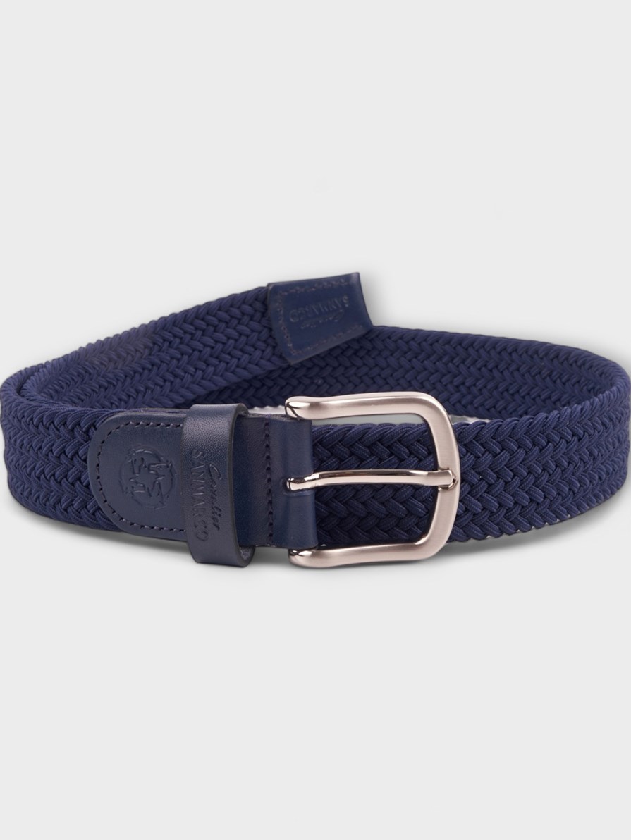 SANTORINI NAVY BRAIDED BELT 