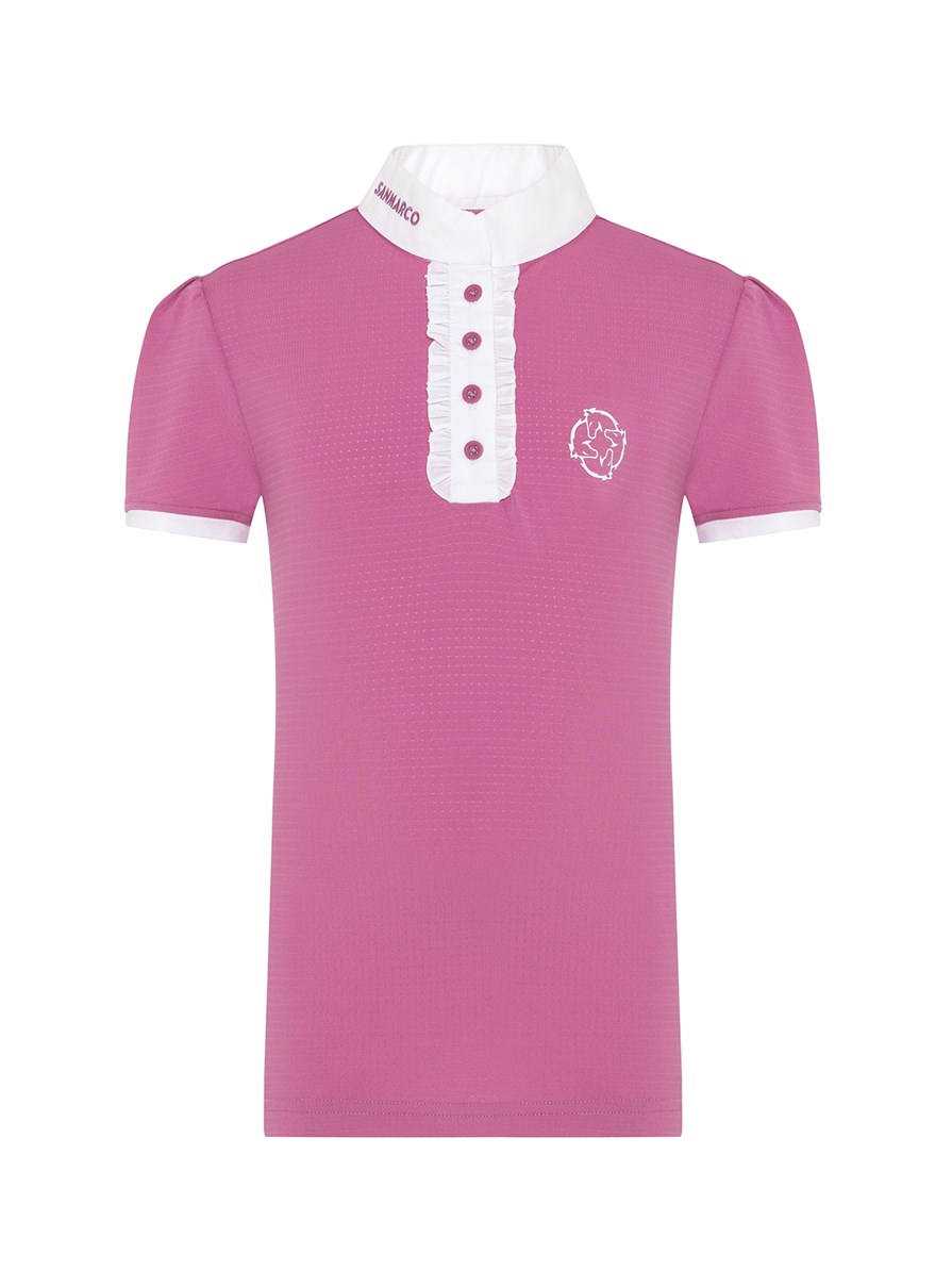 SAVONA-JR PINK GIRL'S COMPETITION POLO SHORT SLEEVE
