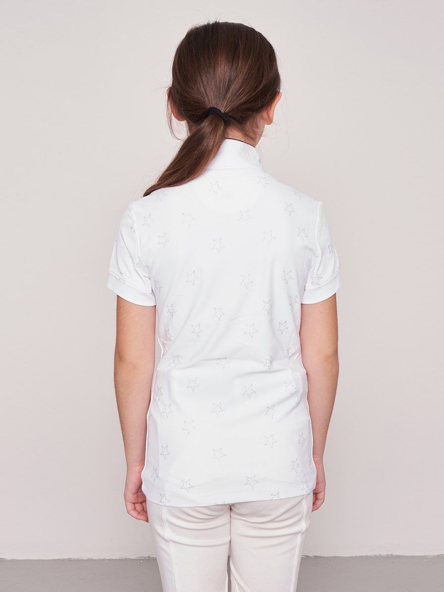 STAR WHITE GIRL'S COMPETITION POLO SHORT SLEEVE