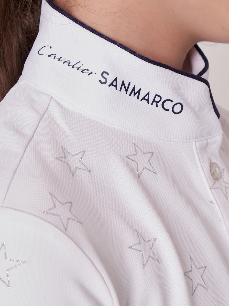 STAR WHITE GIRL'S COMPETITION POLO SHORT SLEEVE
