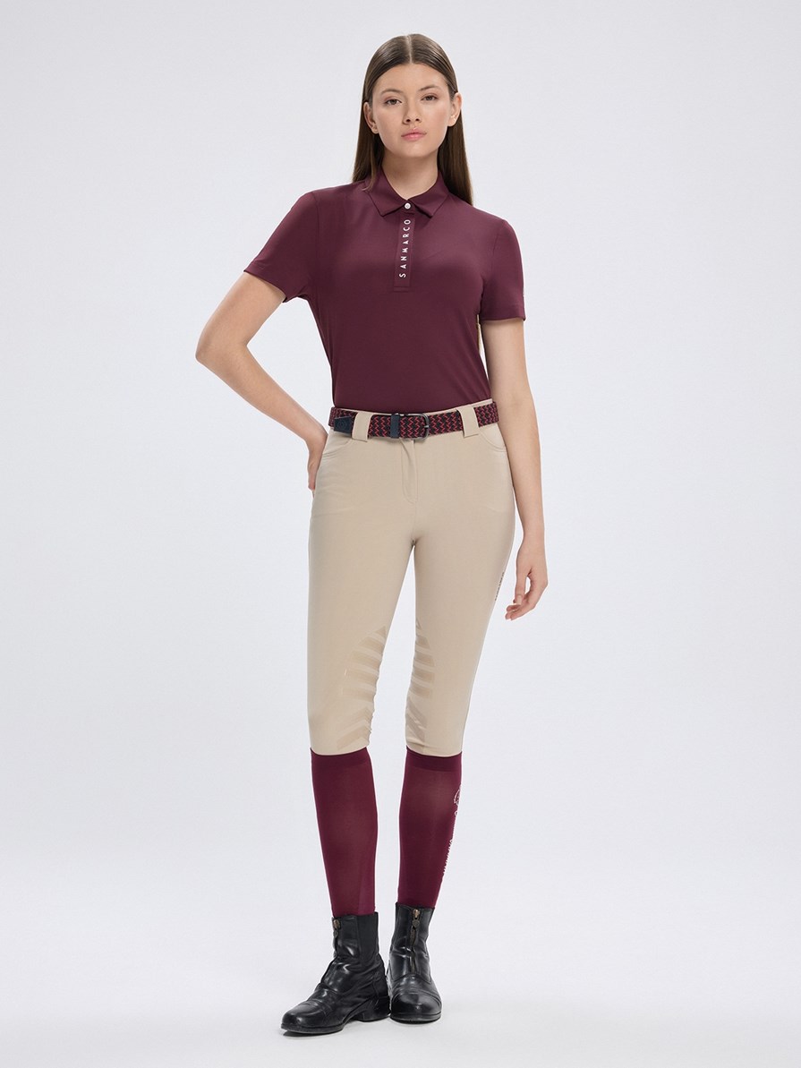 VALENCIA BORDEAUX POLO TECH ALLANEMENTO DONNA A MANICA CORTA 
