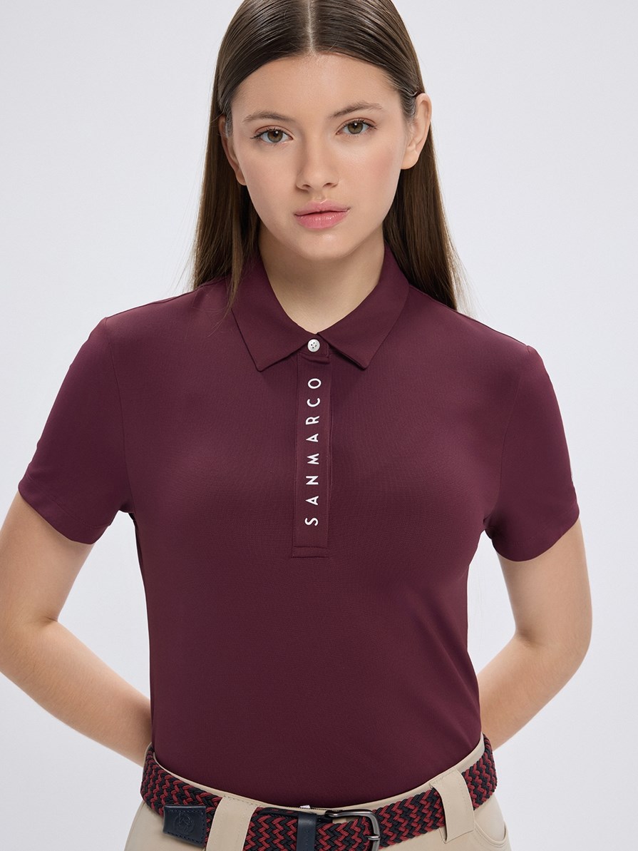 VALENCIA BORDEAUX POLO TECH ALLANEMENTO DONNA A MANICA CORTA 