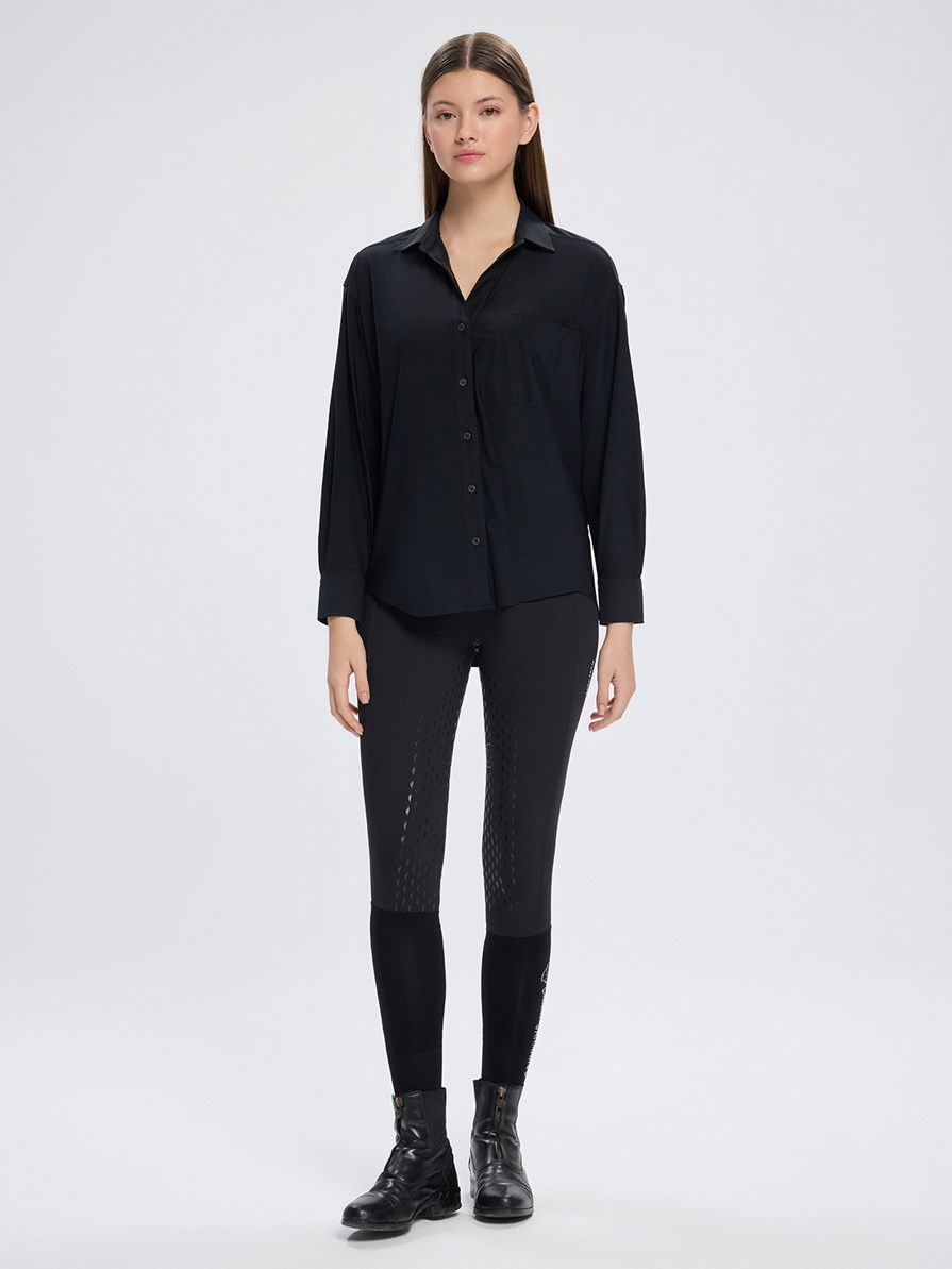 VENETA BLACK KADIN OVERSIZE CASUAL GÖMLEK 