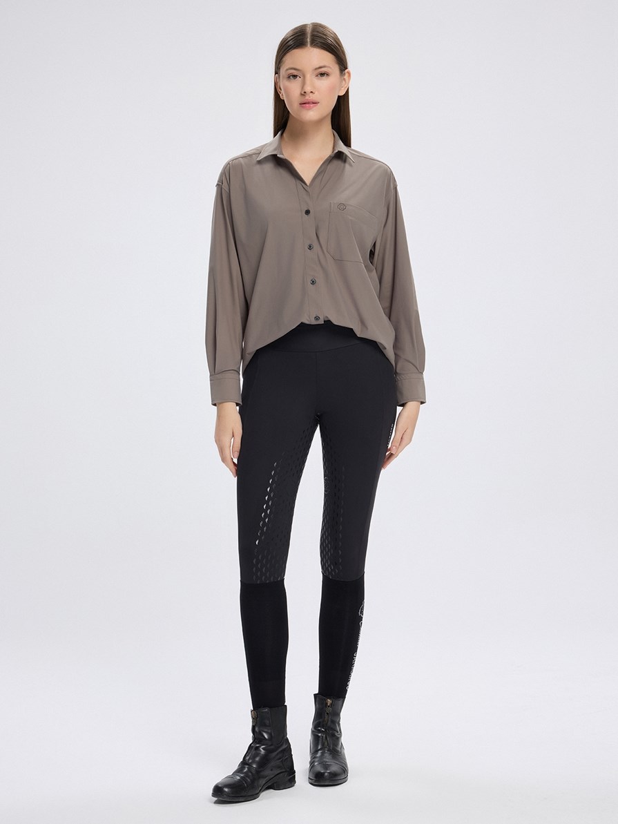VENETA TAUPE KADIN OVERSIZE CASUAL GÖMLEK 