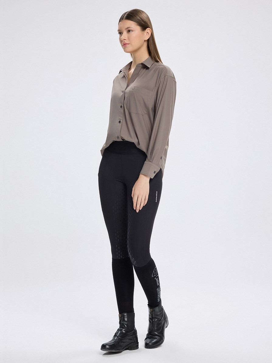 VENETA TAUPE KADIN OVERSIZE CASUAL GÖMLEK 