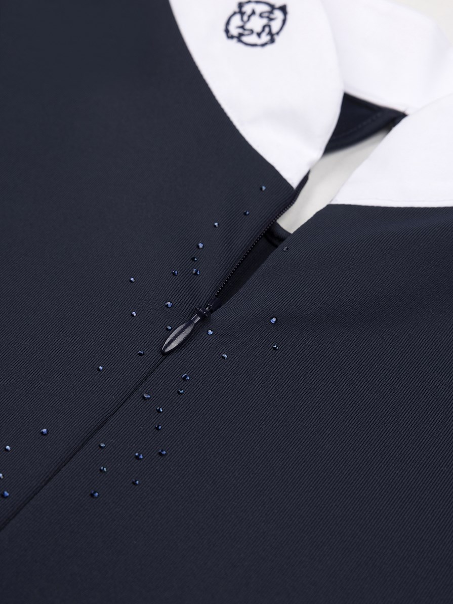 VENEZIA NAVY WOMEN'S COMPETITION POLO SHORT SLEEVE - WITH STRASS DETAIL