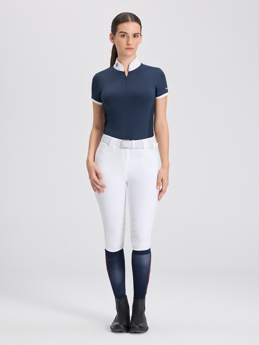 VENEZIA NAVY WOMEN'S COMPETITION POLO SHORT SLEEVE 