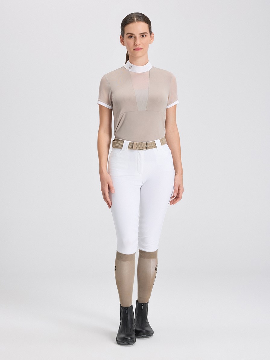 VERONA TAUPE POLO DA CONCORSO DONNA MANICA CORTA