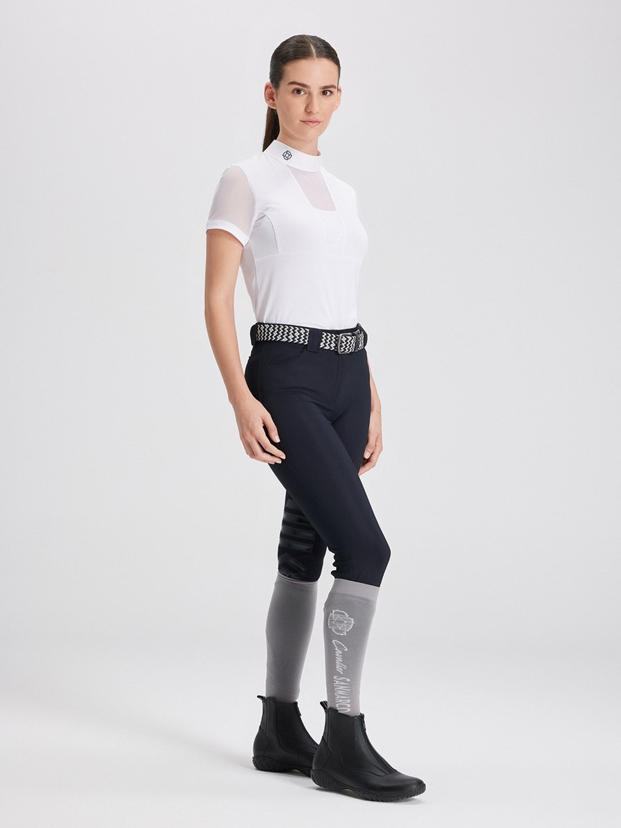 VERONA WHITE POLO DA CONCORSO DONNA MANICA CORTA