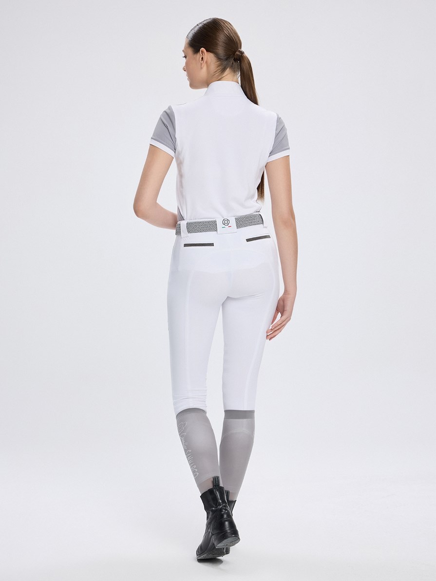 VITTORIA WHITE/GRAY WOMEN'S SHORT SLEEVE COMPETITION POLO 