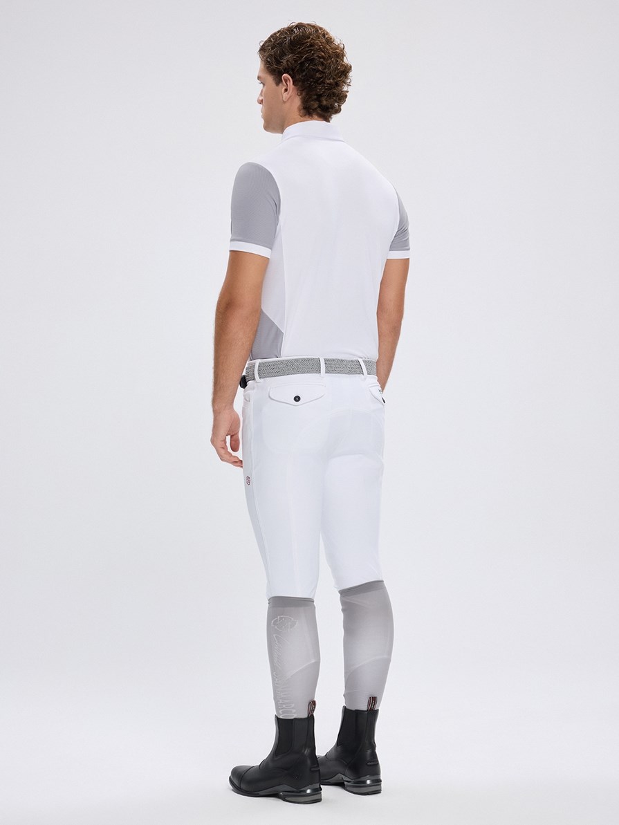 VITTORIO WHITE/GRAY POLO DA CONCORSO UOMO MANICA CORTA 