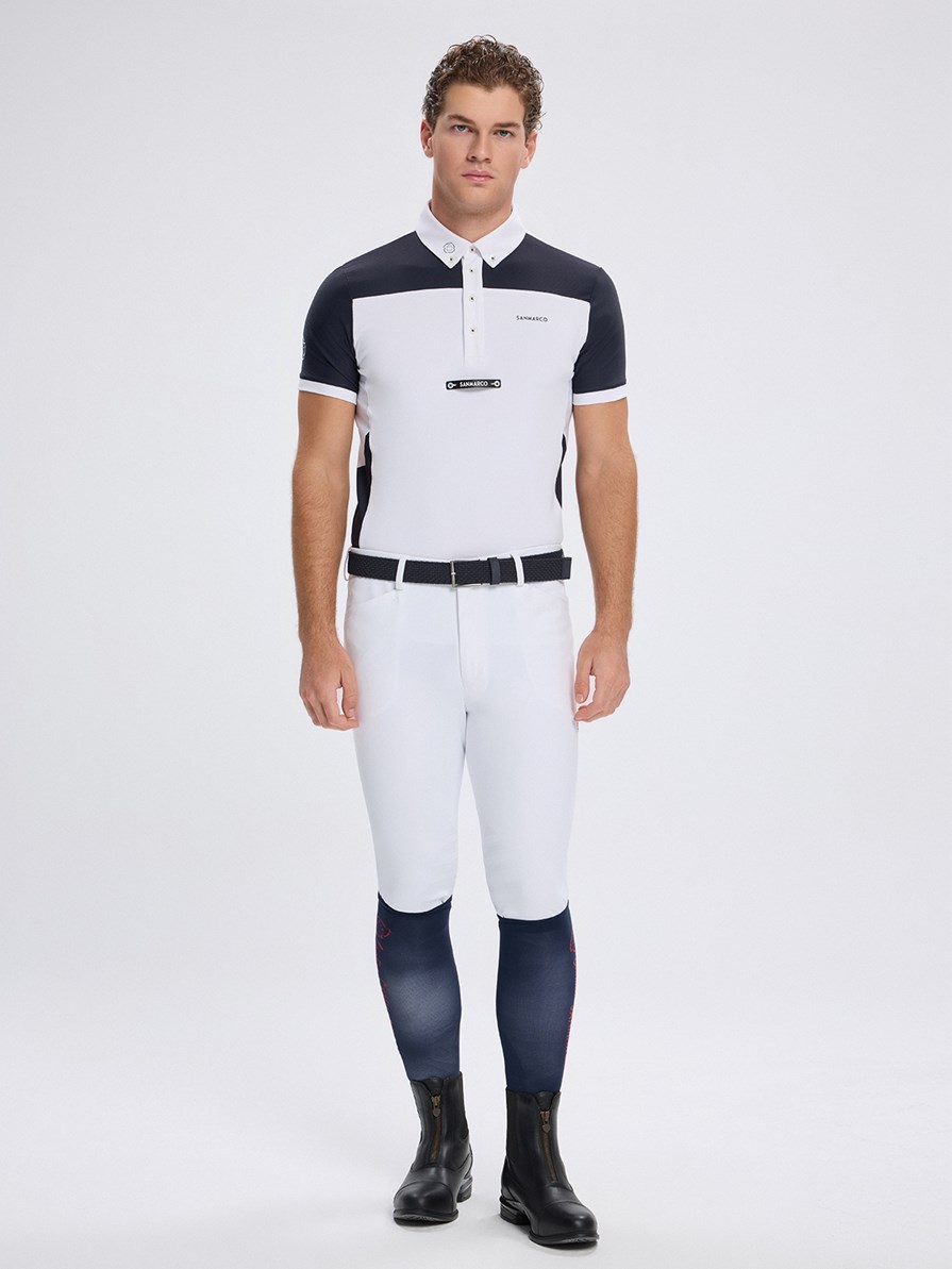 VITTORIO WHITE/NAVY POLO DA CONCORSO UOMO MANICA CORTA 