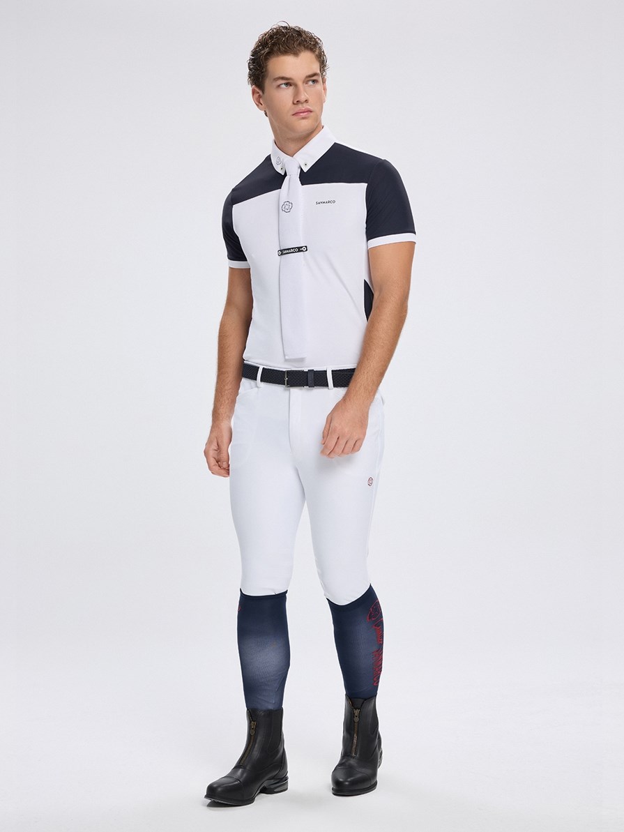 VITTORIO WHITE/NAVY POLO DA CONCORSO UOMO MANICA CORTA 