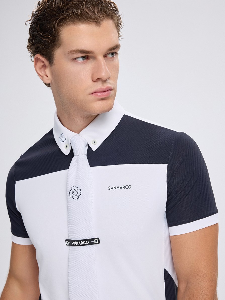 VITTORIO WHITE/NAVY POLO DA CONCORSO UOMO MANICA CORTA 
