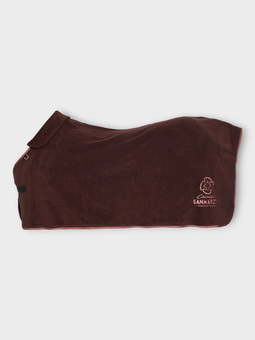 WINDSOR BROWN/ROSE GOLD FLEECE BLANKET WITH COLLAR