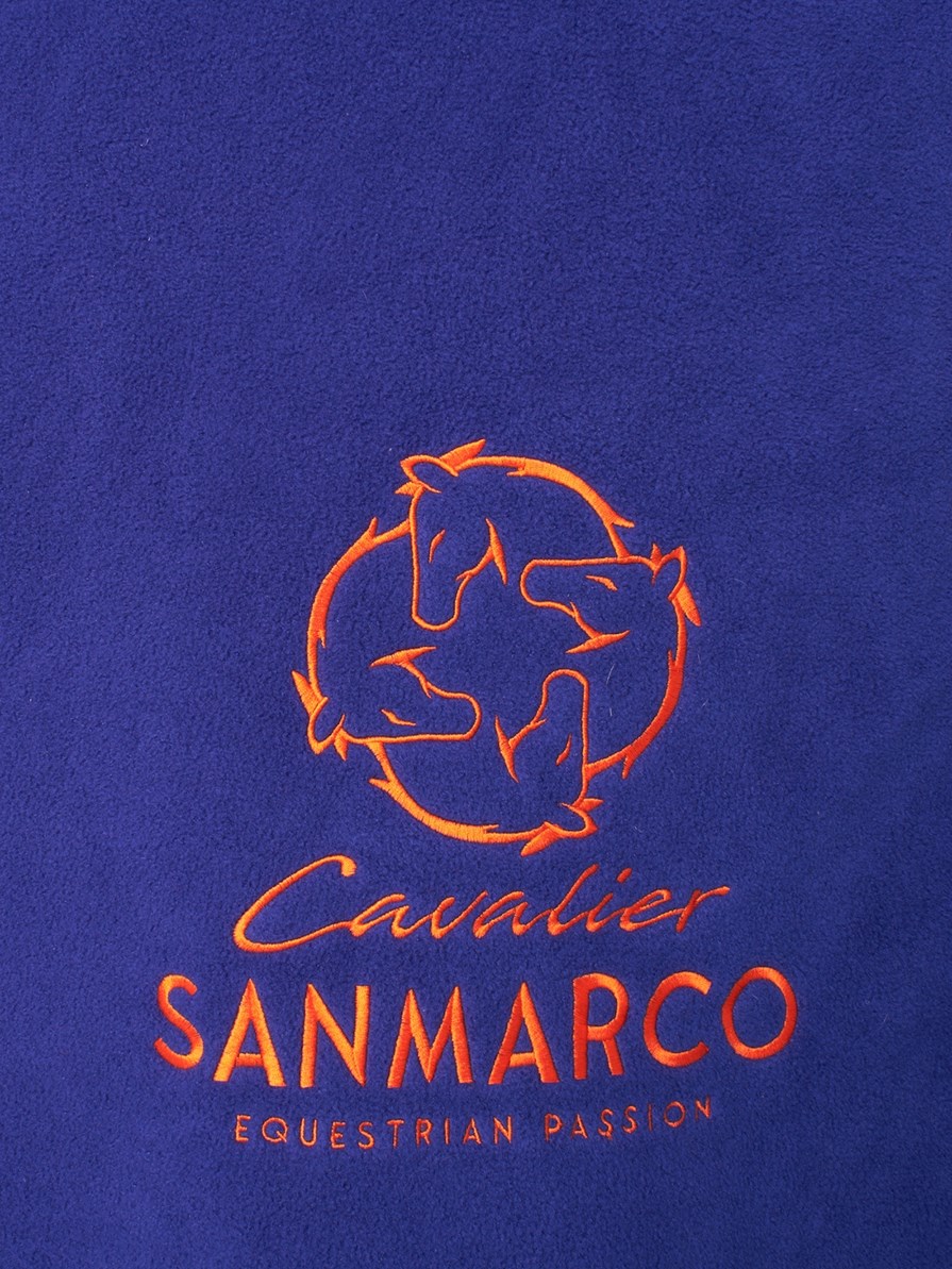 WINDSOR ELECTRIC BLUE/ORANGE FLEECE BLANKET WITH COLLAR