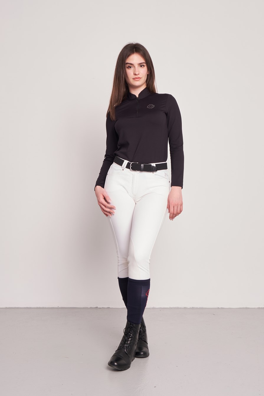 MAGILETTA DONNA M/L QUARTER ZIP   -   WOMEN   BLACK/BLACK