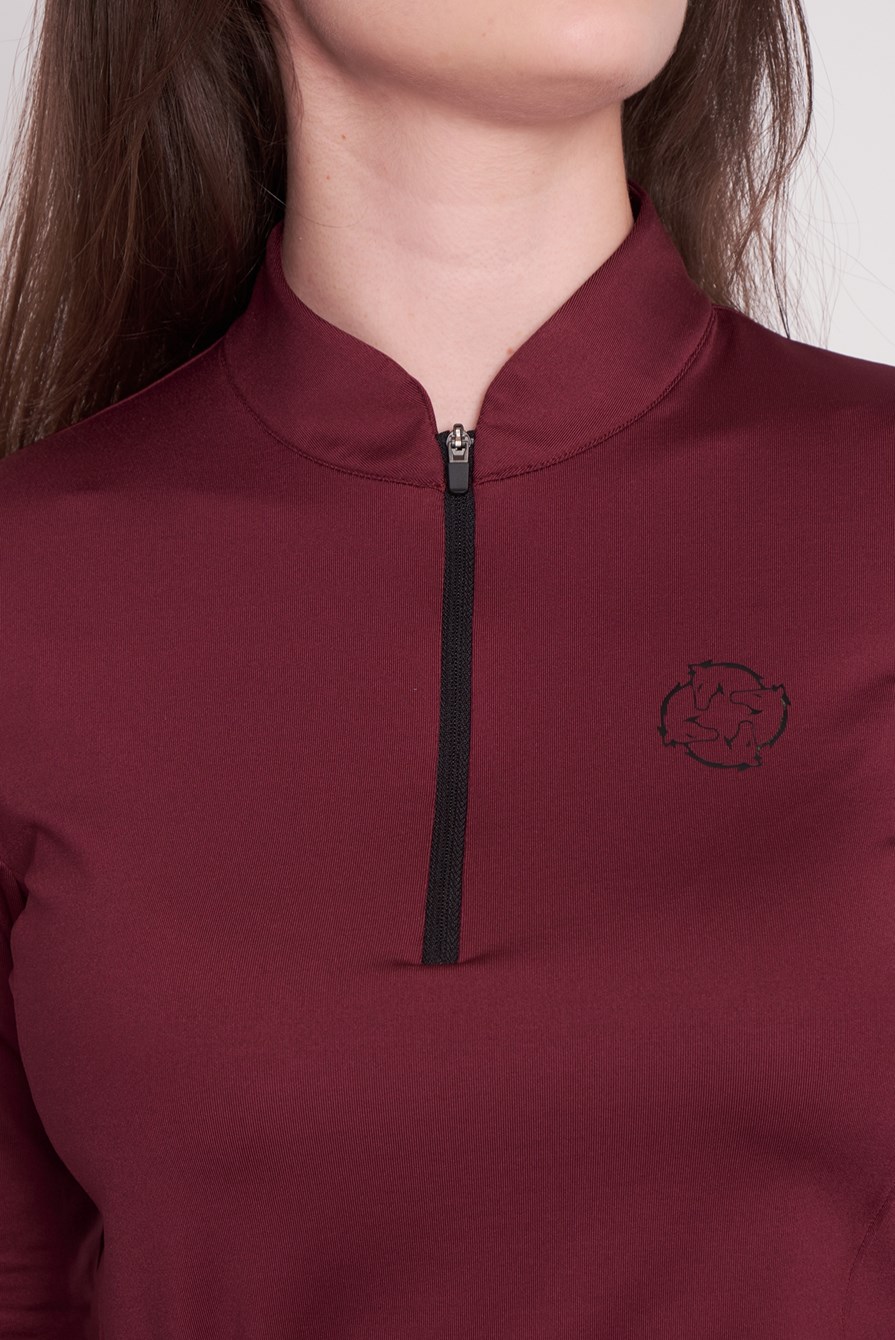 MAGILETTA DONNA M/L QUARTER ZIP   -   WOMEN   BORDEAUX/BORDEAUX