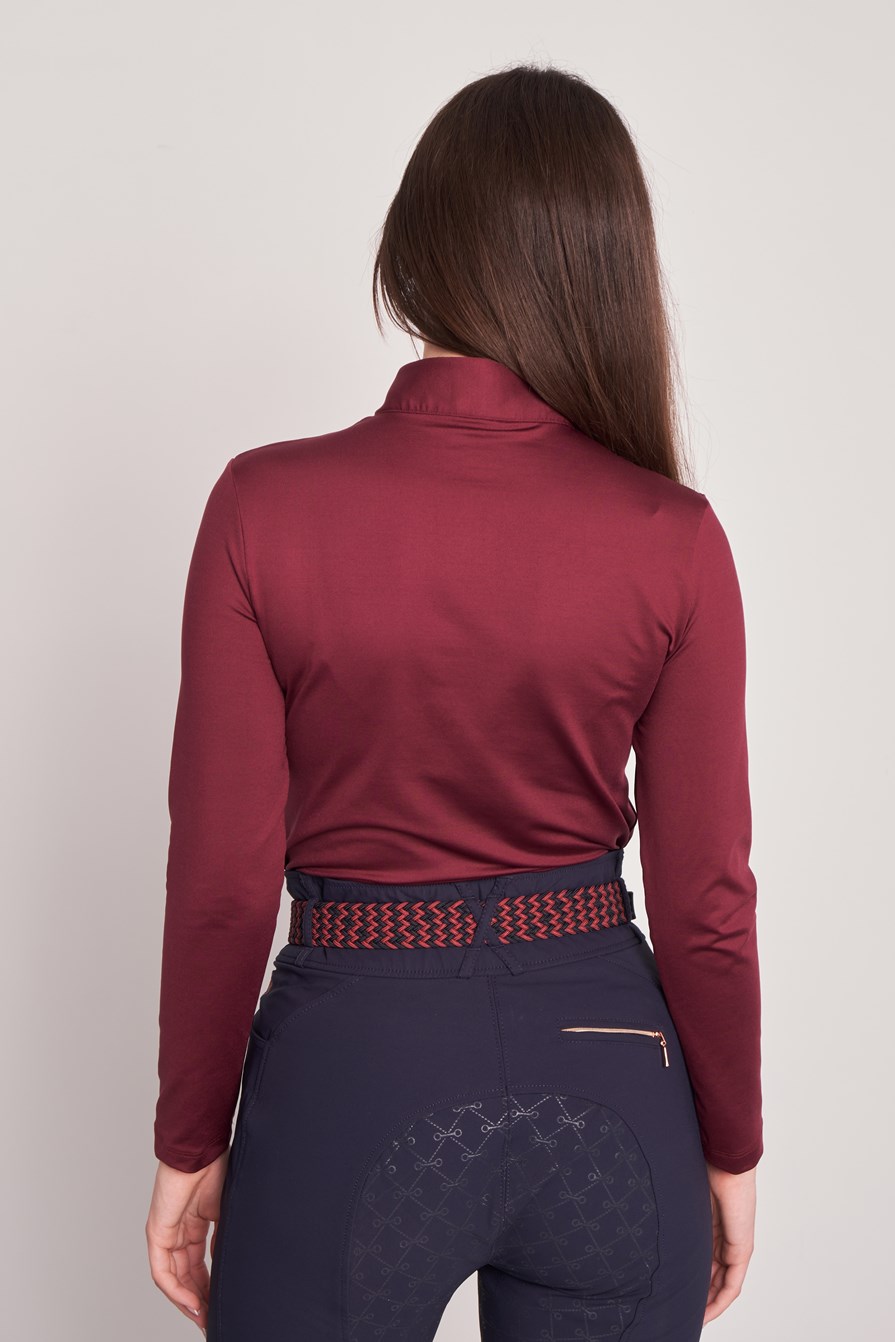 MAGILETTA DONNA M/L QUARTER ZIP   -   WOMEN   BORDEAUX/BORDEAUX