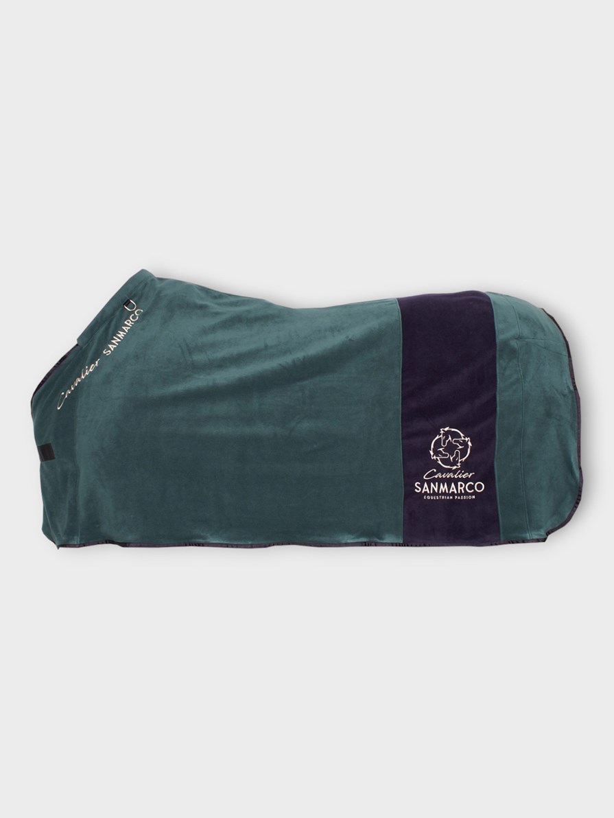 YORK GREEN/NAVY TWO COLOR FLEECE BLANKET